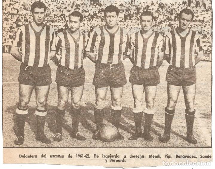 Sammelleidenschaft Sport: CD.M&Aacute;LAGA: Recorte de una delantera de la temporada 61-62. MENDI, PIPI, BENAV&Iacute;DEZ, SANDE y BERNARDI