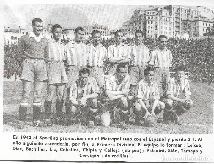 Sammelleidenschaft Sport: REAL SPORTING DE GIJ&Oacute;N: Recorte del equipo que perdi&oacute; la Promoci&oacute;n en 1943 ante el RCD. Espa&ntilde;ol