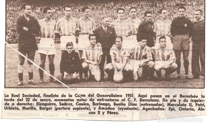 Sammelleidenschaft Sport: REAL SOCIEDAD DE SAN SEBASTI&Aacute;N: Recorte del equipo finalista de Copa en 1951