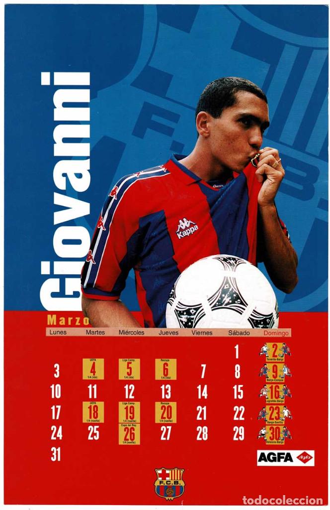 Sammelleidenschaft Sport: Calendario Marzo 1997. Giovanni del F.C. Barcelona. Agfa