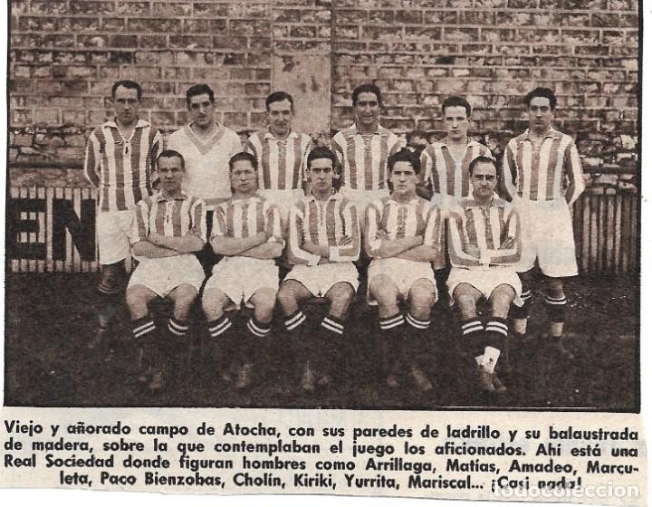 Collectionnisme sportif: REAL SOCIEDAD DE SAN SEBASTI&Aacute;N: Recorte de un gran equipo posando en el viejo Atocha