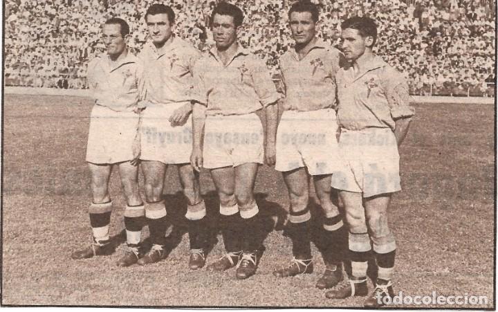 Coleccionismo deportivo: REAL CLUB CELTA DE VIGO:Recorte de una delantera de 1948,ROIG,MIGUEL MU&Ntilde;OZ, PAHI&Ntilde;O,ARETIO y V&Aacute;ZQUEZ