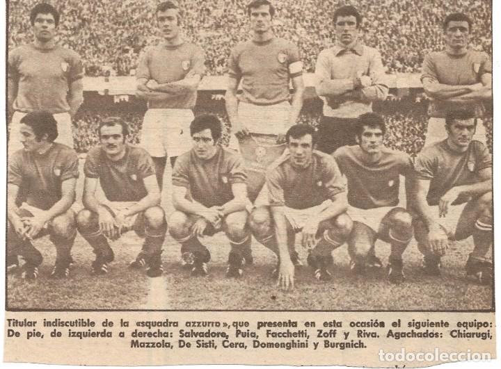 Coleccionismo deportivo: SELECCI&Oacute;N DE F&Uacute;TBOL DE ITALIA: Recorte de un equipo de 1970