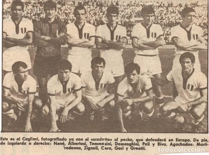 Coleccionismo deportivo: CAGLIARI: Recorte de un equipo de 1970