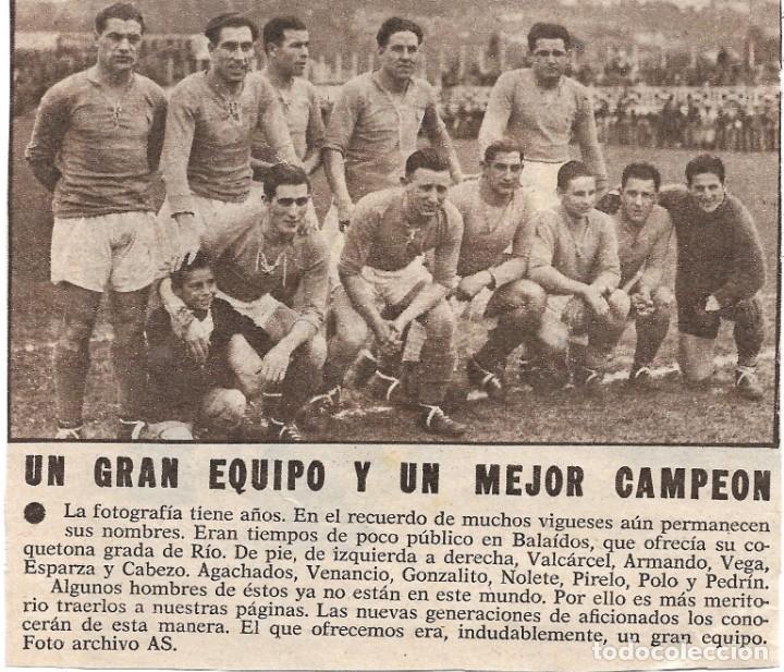 Coleccionismo deportivo: REAL CLUB CELTA DE VIGO: Recorte de un equipo de los a&ntilde;os 30