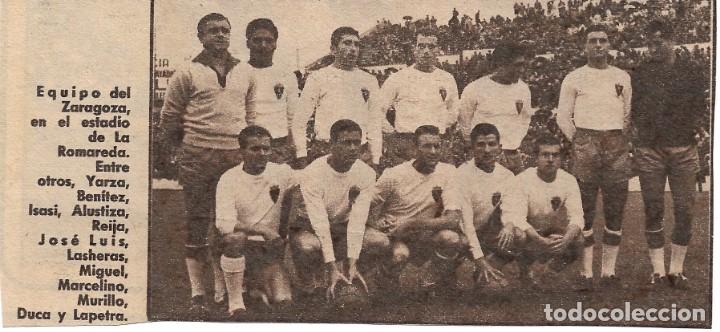 Coleccionismo deportivo: REAL ZARAGOZA: Recorte de un equipo de la temporada 60-61