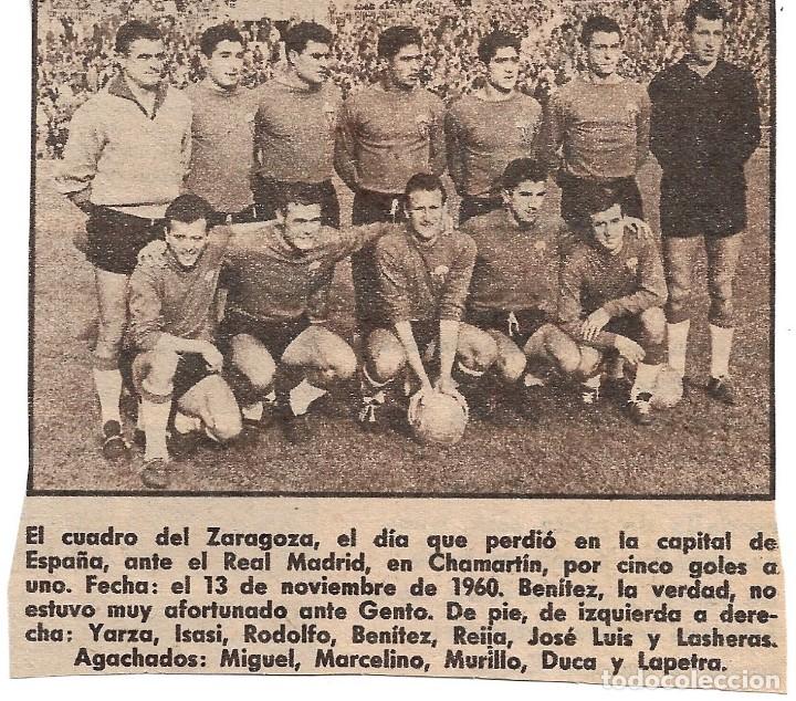 Coleccionismo deportivo: REAL ZARAGOZA: Recorte de la temporada 60-61