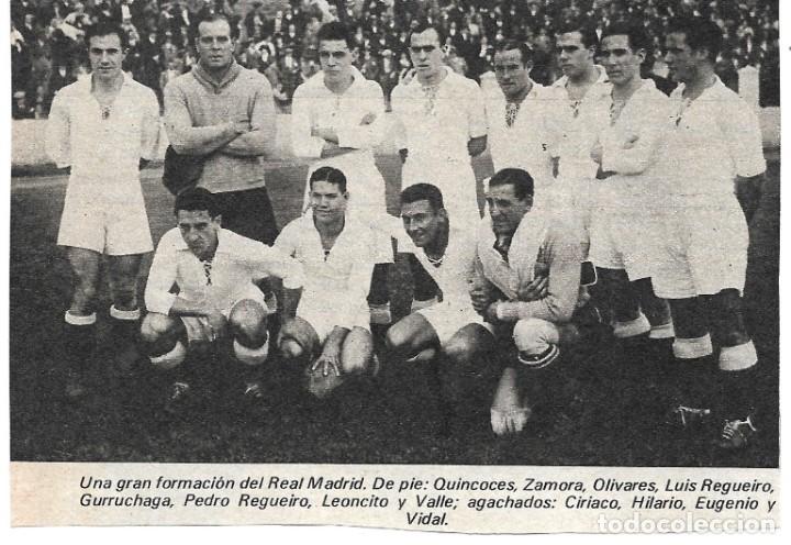 Coleccionismo deportivo: REAL MADRID: Recorte de un gran equipo de los a&ntilde;os 30