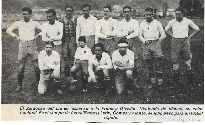 Coleccionismo deportivo: REAL ZARAGOZA: Recorte de un equipo de la temporada 35-36