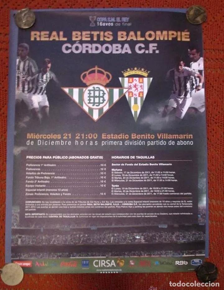 Collectionnisme sportif: REAL BETIS - C&Oacute;RDOBA C.F. / CARTEL 68 X 48. A&Ntilde;O 2011.