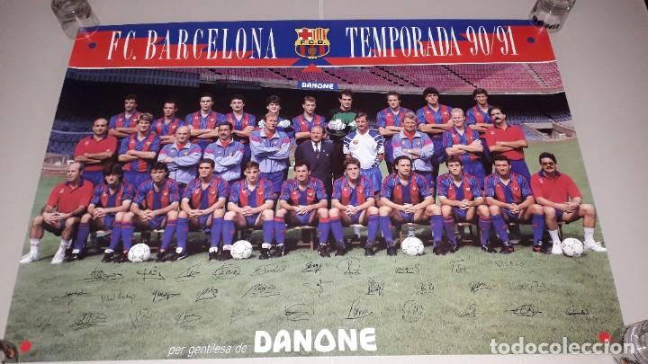 Collectionnisme sportif: Antiguo poster FC Barcelona 90-91 bar&ccedil;a messi enrollado