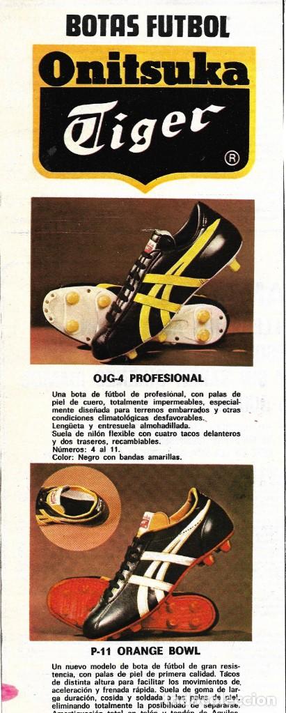Collectionnisme sportif: HOJA PUBLICITARIA de botas de f&uacute;tbol ONITSUKA TIGER. 1978