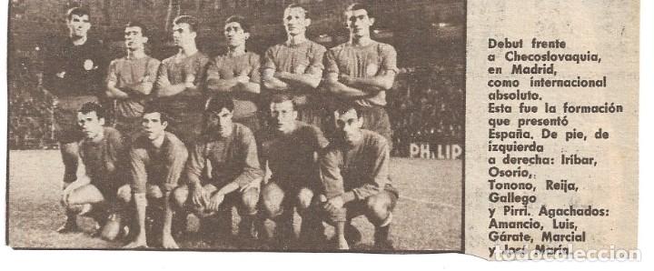 Collectionnisme sportif: SELECCI&Oacute;N ESPA&Ntilde;OLA DE F&Uacute;TBOL: Recorte de un equipo de 1967