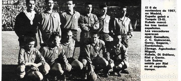 Collectionnisme sportif: SELECCI&Oacute;N ESPA&Ntilde;OLA DE F&Uacute;TBOL: Recorte de un equipo de 1957, Espa&ntilde;a 3-Turqu&iacute;a 0
