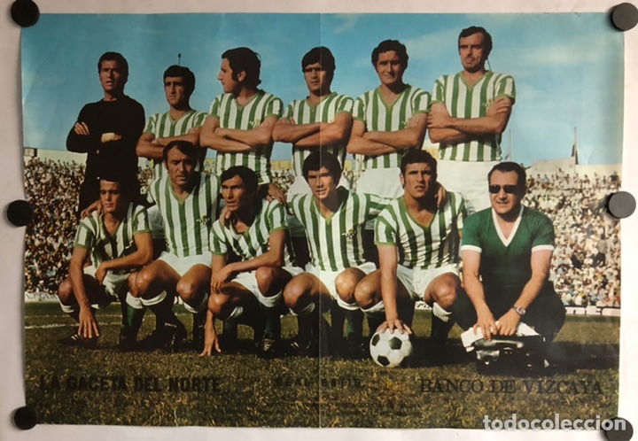 Sammelleidenschaft Sport: REAL BETIS BALOMPI&Eacute;. POSTER TEMPORADA 1972/73 DE LA GACETA DEL NORTE.