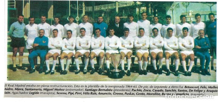 Collezionismo sportivo: REAL MADRID: Recorte de la plantilla de la temporada 64-65