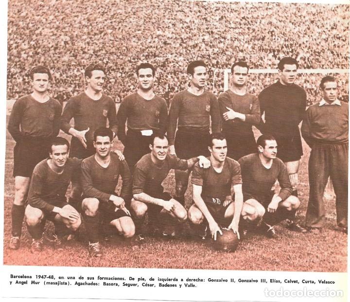 Collezionismo sportivo: BAR&Ccedil;A: Recorte de dos equipos de 1951 y 1947-48 ( al dorso )