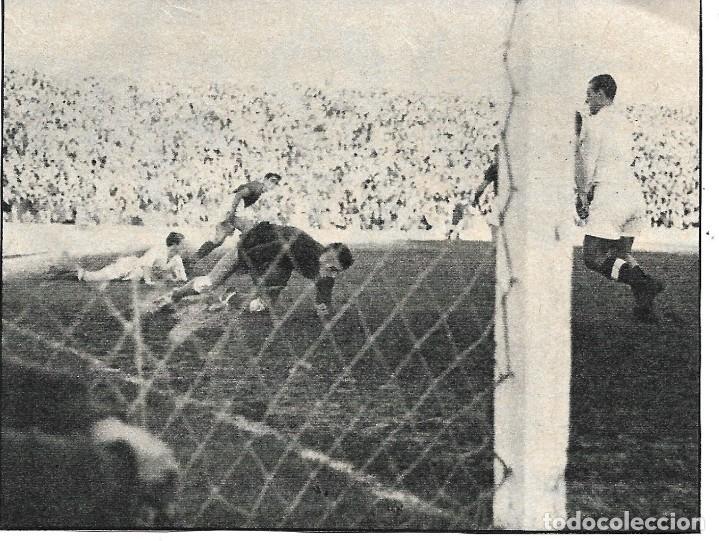 Coleccionismo deportivo: Recorte de un gol del REAL MADRID al SAN LORENZO DE ALMAGRO en 1946