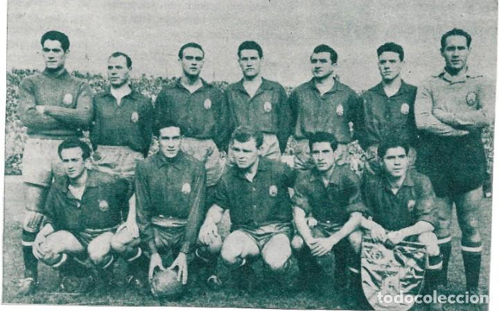 Coleccionismo deportivo: SELECCI&Oacute;N ESPA&Ntilde;OLA DE F&Uacute;TBOL: Recorte de un equipo de 1953