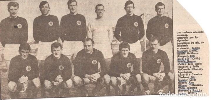 Collectionnisme sportif: SELECCI&Oacute;N DE F&Uacute;TBOL DE ESCOCIA: Gran recorte de un equipo de 1970