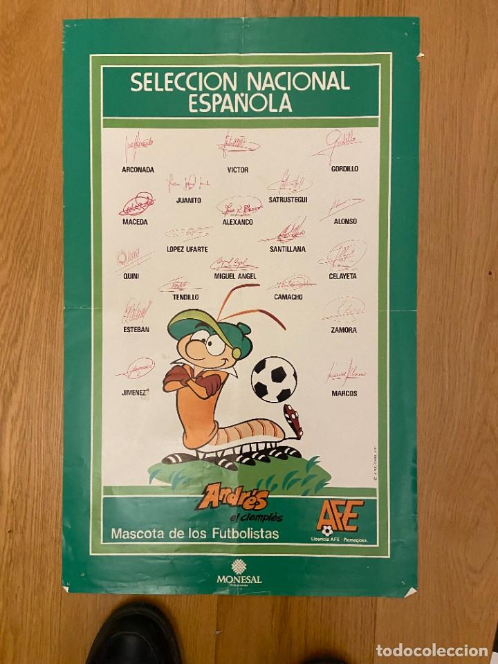 Collectionnisme sportif: poster seleccion firmada por los jugadores 1982 60cmx37cm aprox