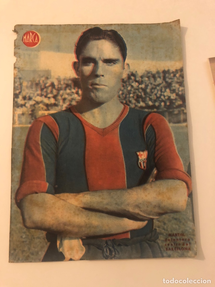 Coleccionismo deportivo: Lamina Poster Marca Martin jugador FC Barcelona Bar&ccedil;a a&ntilde;os 40