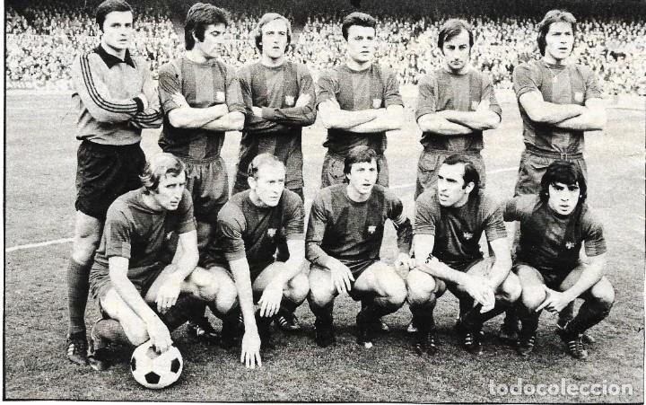 Coleccionismo deportivo: BAR&Ccedil;A: Recorte de un equipo de enero de 1976