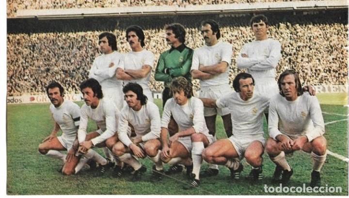 Coleccionismo deportivo: REAL MADRID: Gran recorte de un equipo de la temporada 75-76