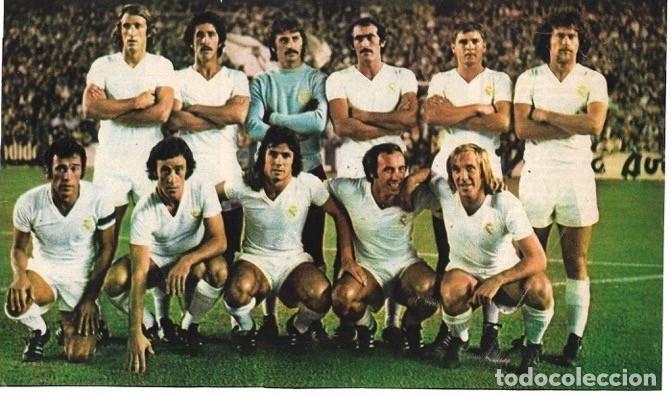 Coleccionismo deportivo: REAL MADRID: Gran recorte de un equipo de la temporada 1975-76