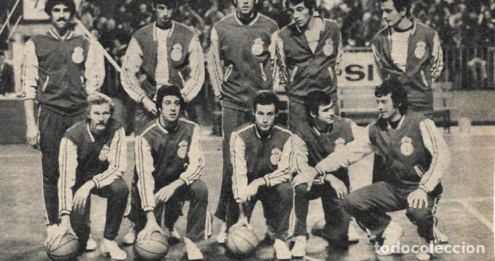 Coleccionismo deportivo: BALONCESTO ( BASKET ) : Recorte del REAL MADRID de la temporada 75-76