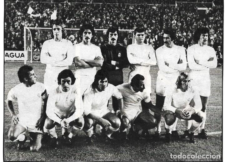 Coleccionismo deportivo: REAL MADRID: Gran recorte de un equipo de la temporada 75-76