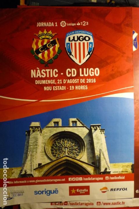 Collezionismo sportivo: poster partido nastic tarragona-lugo liga 123