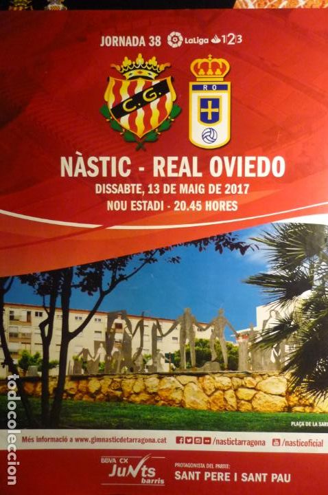 Collezionismo sportivo: cartel partido nastic tarragona-oviedo liga 123