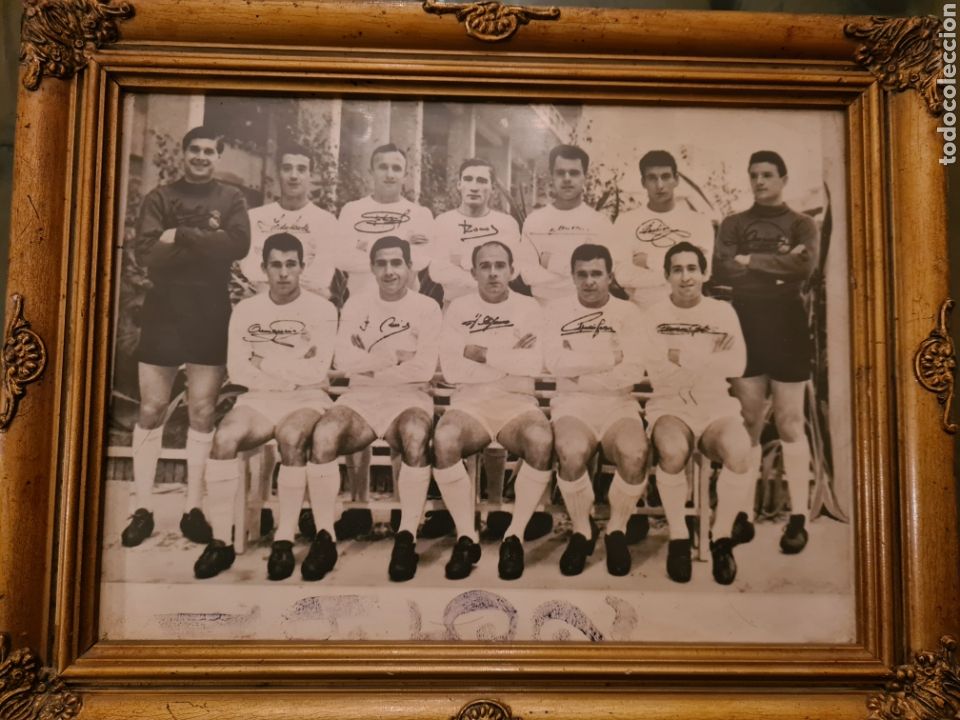 Coleccionismo deportivo: FOTOGRAFIA ENMARCADA EQUIPO R MADRID CON AUTOGRAFOS