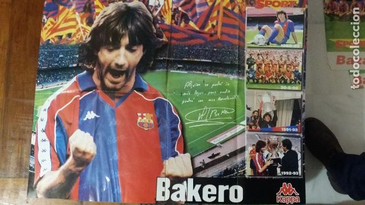 Coleccionismo deportivo: POSTER FC BARCELONA . LEYENDAS DEL BAR&Ccedil;A ,JOSE MARI BAKERO,DEDICATORIA Y FIRMA , 1998, 80x 60 cms