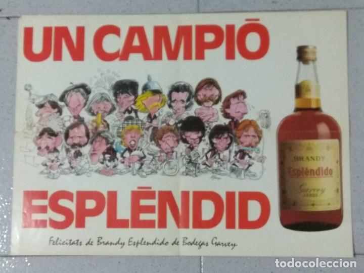 Coleccionismo deportivo: UN CAMPIO ESPLENDID - CARTEL DE CARICATURAS DE LOS JUGADORES DEL BAR&Ccedil;A. 1984-85.
