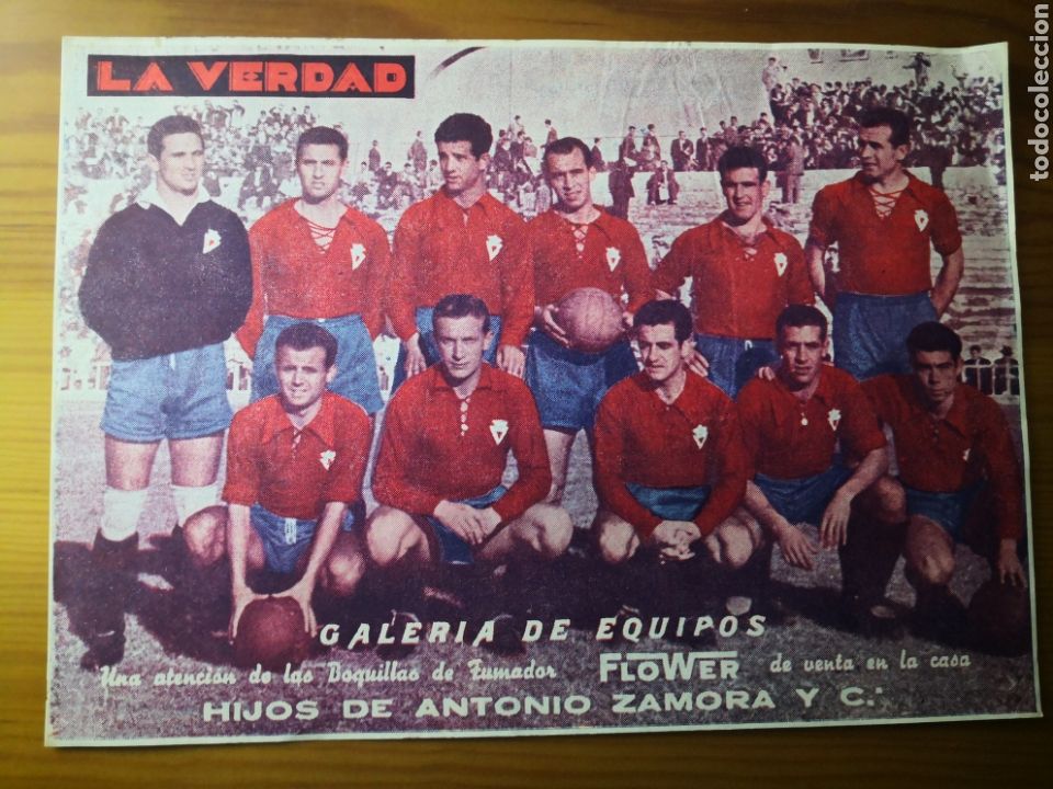 Coleccionismo deportivo: REAL MURCIA, GALER&Iacute;A DE EQUIPOS, LA VERDAD, 1955