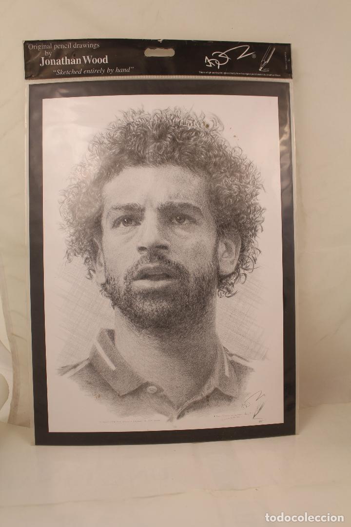 Coleccionismo deportivo: Dibujo a l&aacute;piz de mohamed salah /imagen Sketch Por Jonathan Wood