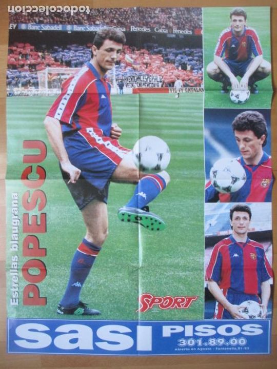 Coleccionismo deportivo: CARTEL FUTBOL ESTRELLAS BLAUGRANA BAR&Ccedil;A POPESCU SPORT