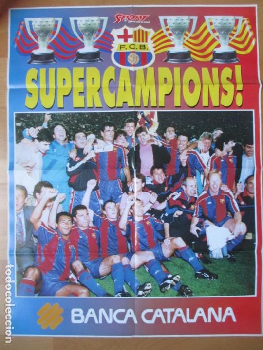 Collectionnisme sportif: CARTEL FUTBOL SUPERCAMPIONS SPORT F.C. BARCELONA
