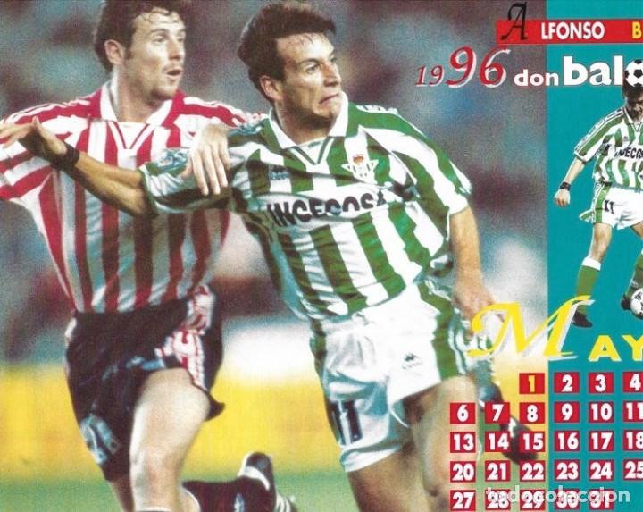 Coleccionismo deportivo: REAL BETIS BALOMPI&Eacute;: Hoja de calendario de ALFONSO. 1996