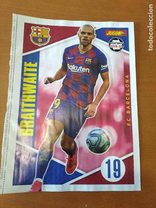 Sports collectibles: Poster Doble Braithwaite - Barcelona y Parejo - Valencia - Goly