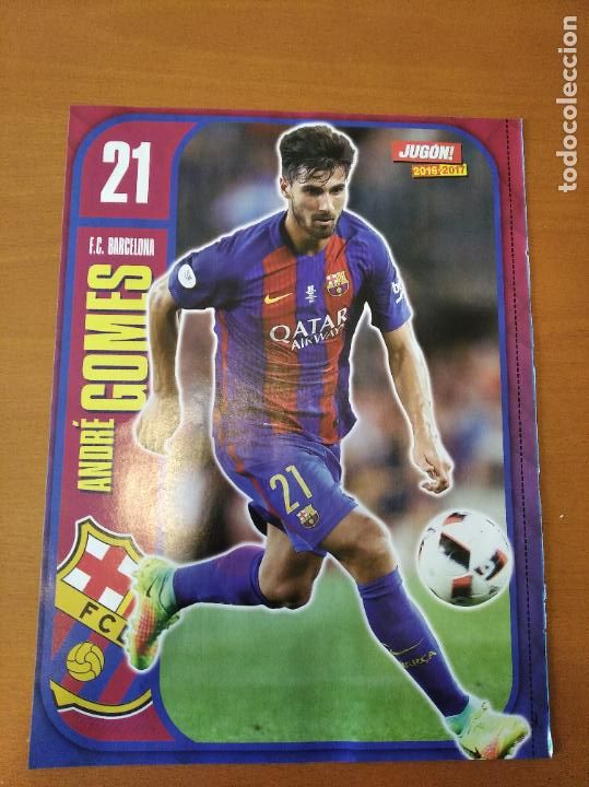 Sports collectibles: Poster Doble Andre Gomes - Barcelona y Mandi - Betis - Goly