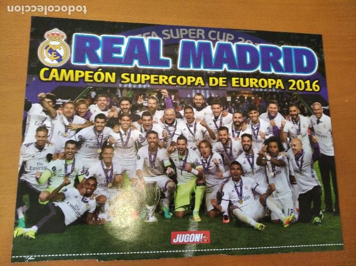Collectionnisme sportif: Poster Doble Real Madrid Campeon Supercopa Europa 2016 y Kranevitter - Sevilla - Goly