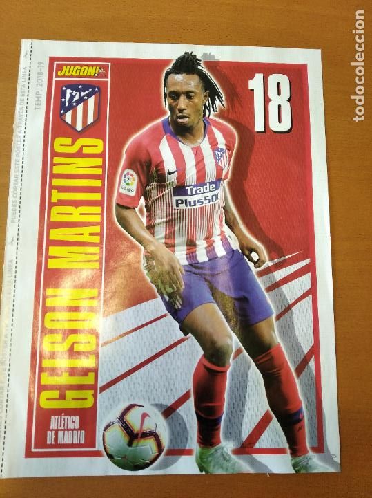 Coleccionismo deportivo: Poster Doble Gelson Martins - Atletico Madrid y Rayo Vallecano - Goly