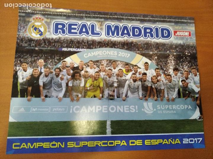 Coleccionismo deportivo: Poster Doble Real Madrid Campeon Supercopa Espa&ntilde;a 2017 y Paulinho - Barcelona - Goly
