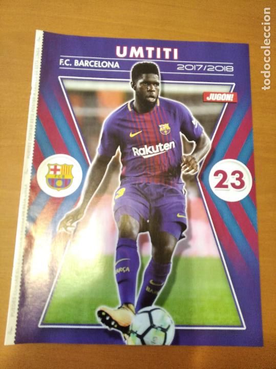 Coleccionismo deportivo: Poster Doble Umtiti - Barcelona y Las Palmas - Goly