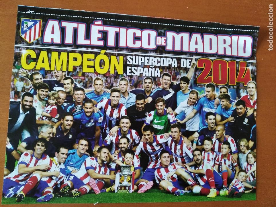Collezionismo sportivo: Poster Doble Atletico Madrid Campeon Supercopa Espa&ntilde;a 2014 y Eibar - Goly