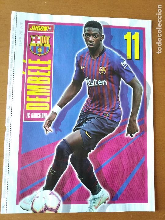 Coleccionismo deportivo: Poster Doble Dembele - Barcelona y Wu Lei - Espanyol - Espa&ntilde;ol - goly