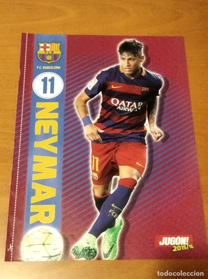 Coleccionismo deportivo: Poster Doble Neymar - Barcelona y Kameni - Malaga - goly promo